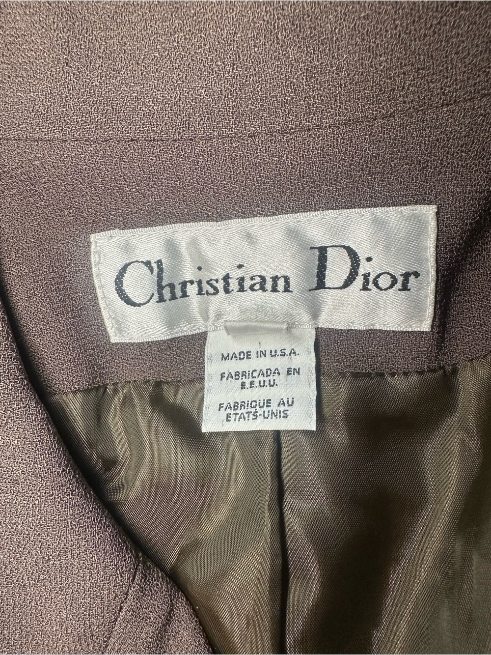 Vintage 90s Christian Dior Tailored Blazer Made in USA Taupe - Picture 2 of 7